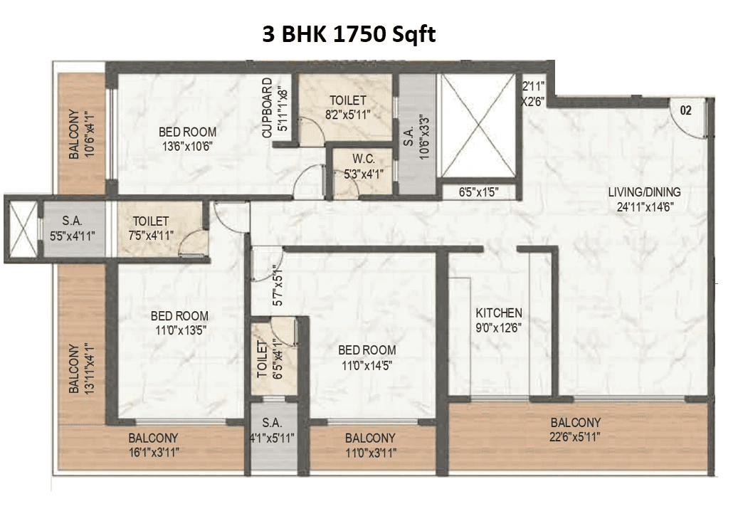 Unit plan - 1750 sq.ft.