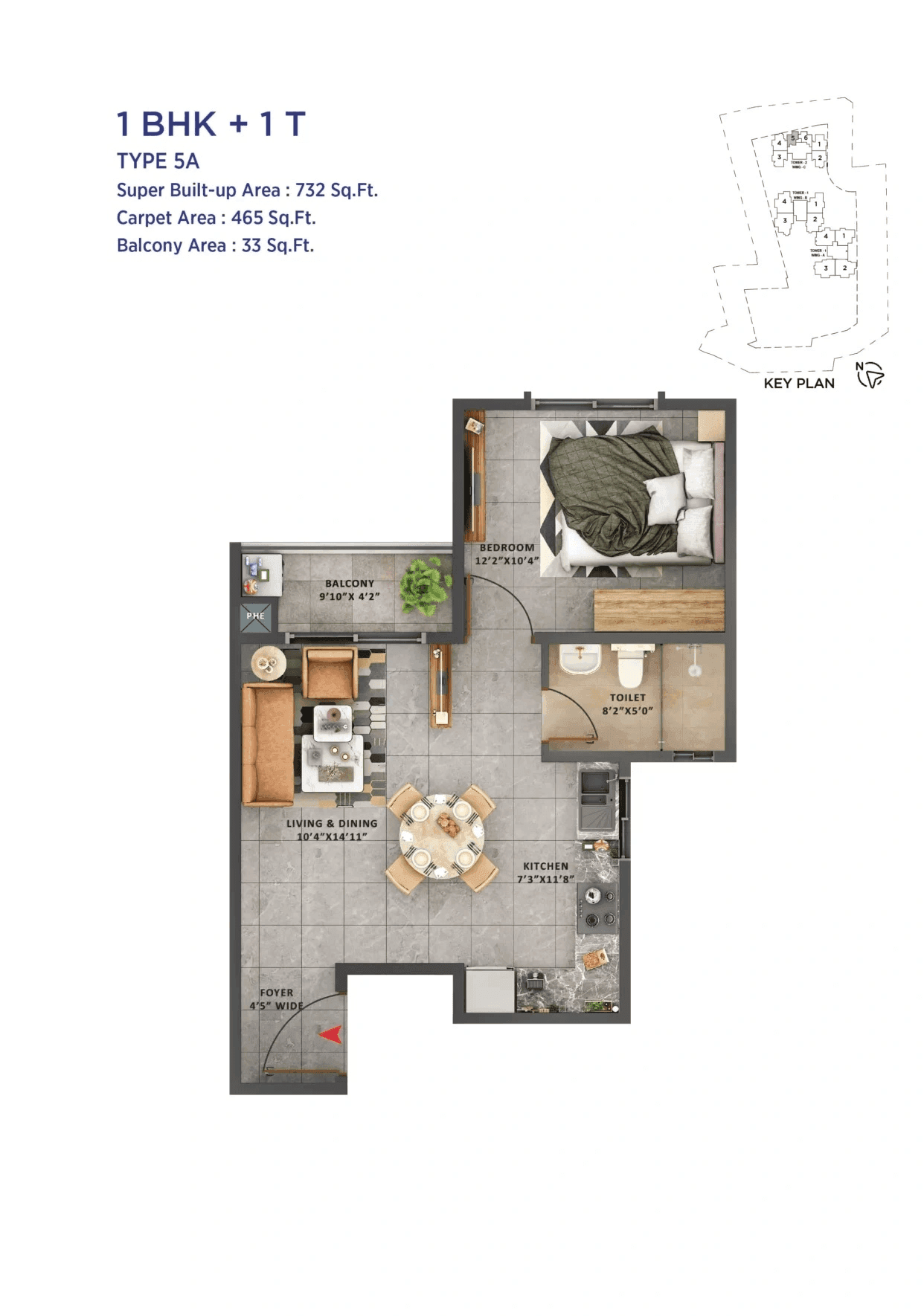 Unit plan - 465 sq.ft.