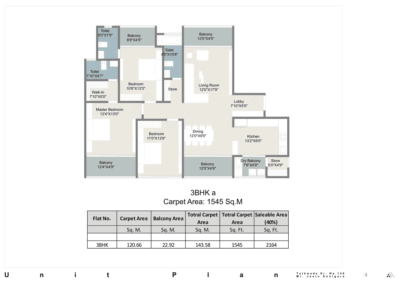 Unit plan - 1545 sq.ft.