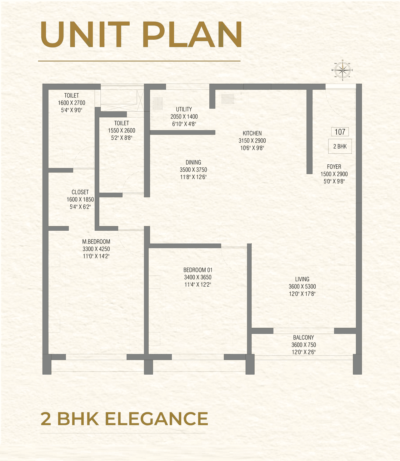 Unit plan - 987 sq.ft.