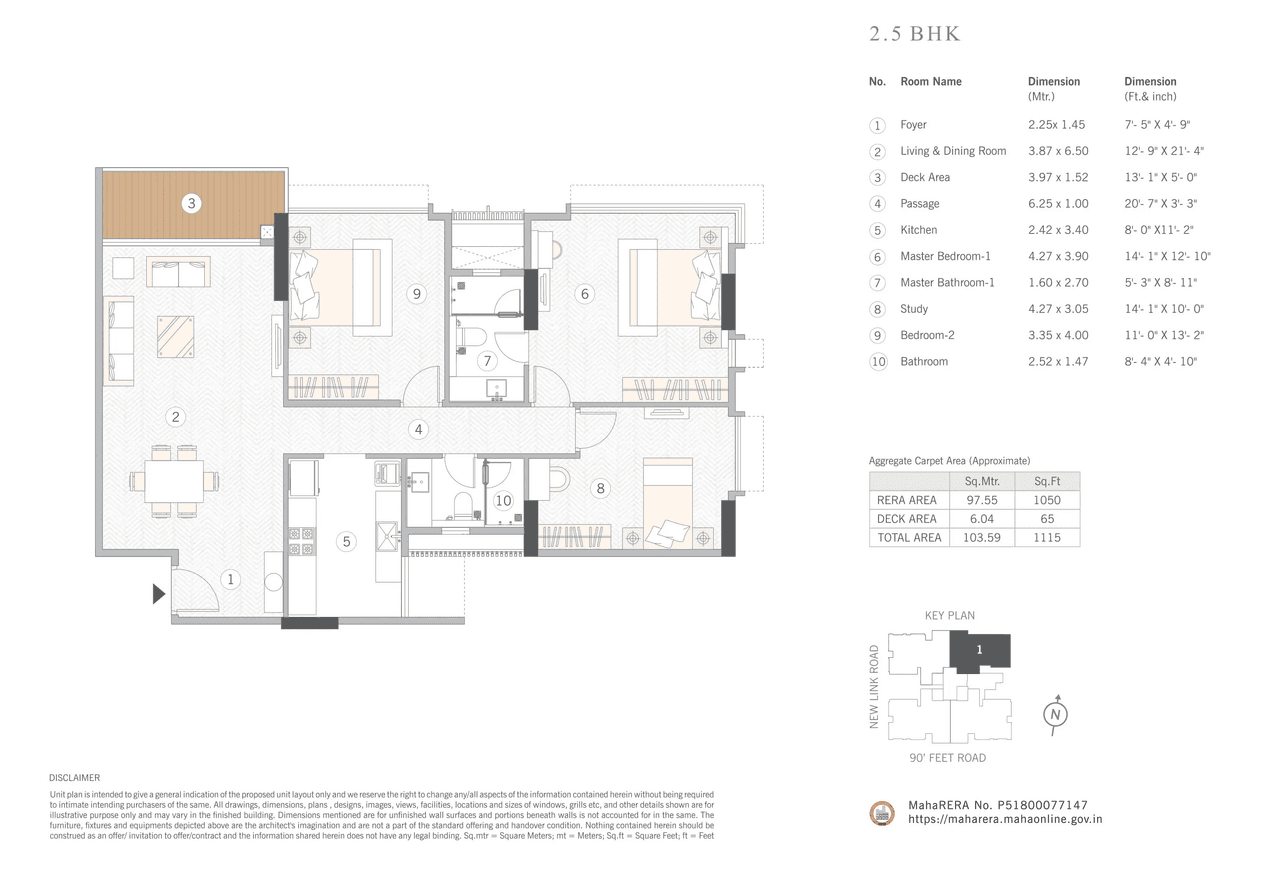 Unit plan - 1115 sq.ft.