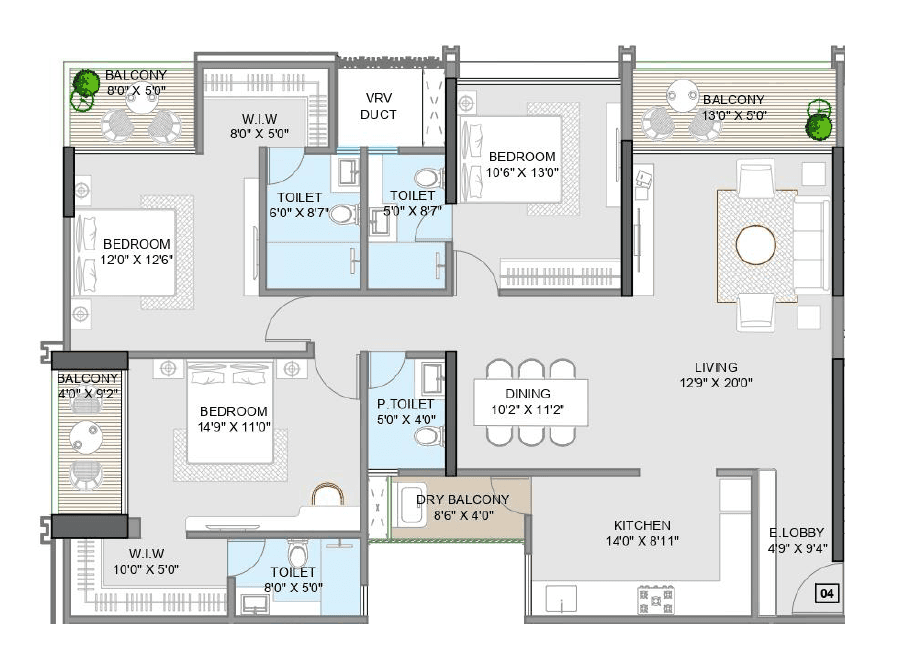 Unit plan - 1576 sq.ft.