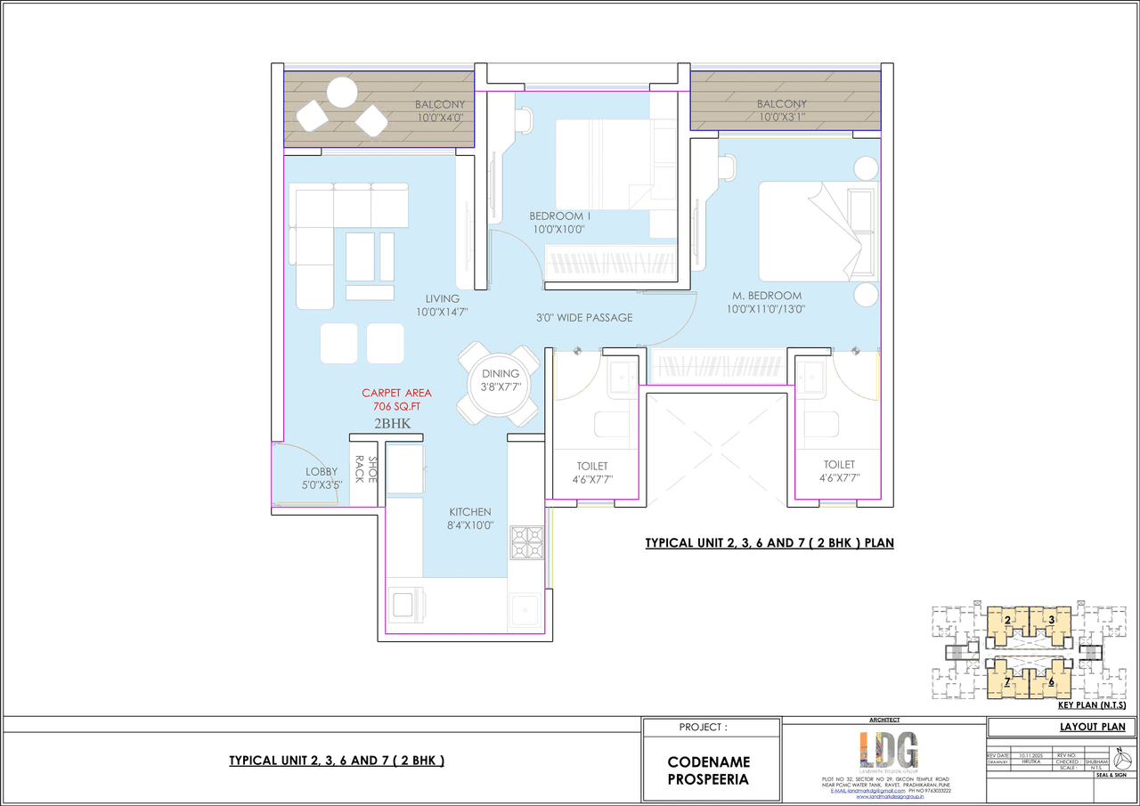 Unit plan - 706 sq.ft.