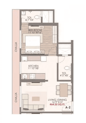 Unit plan - 464 sq.ft.