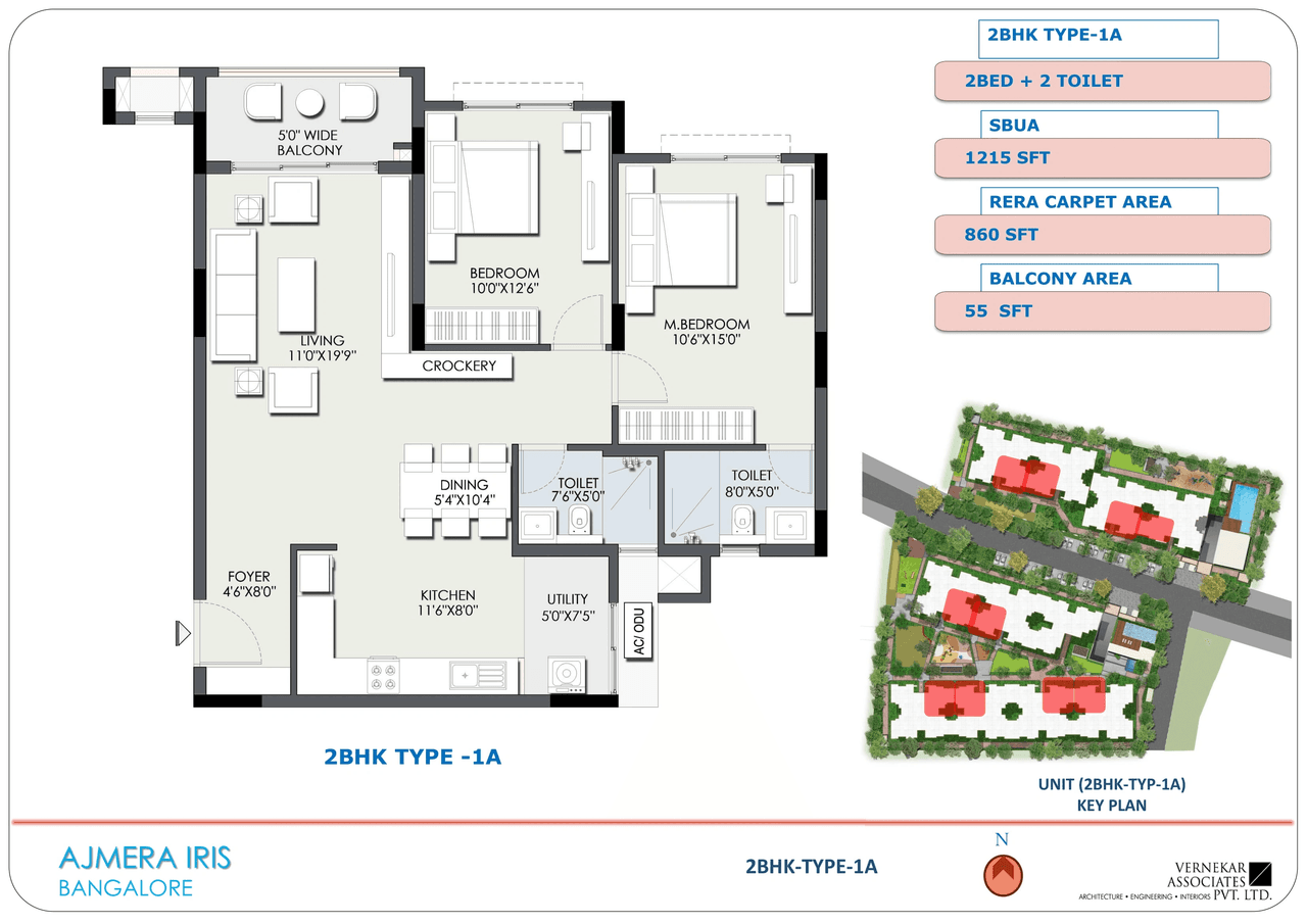 Unit plan - 860 sq.ft.