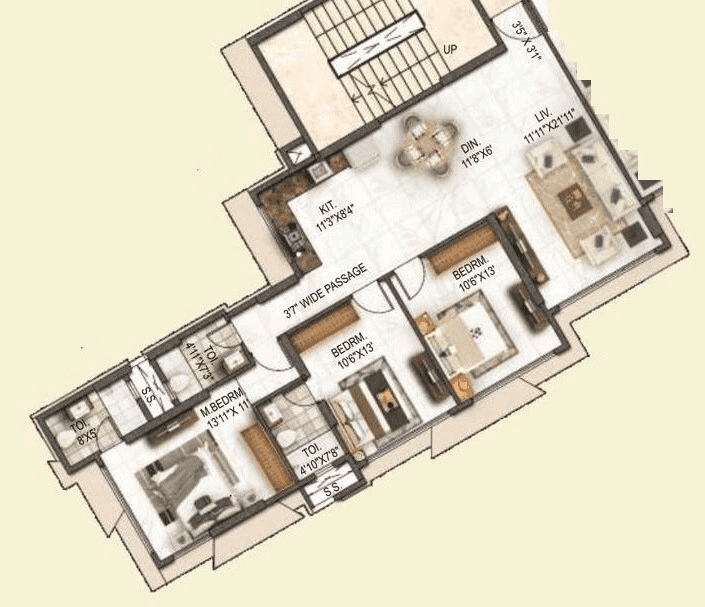 Unit plan - 1062 sq.ft.