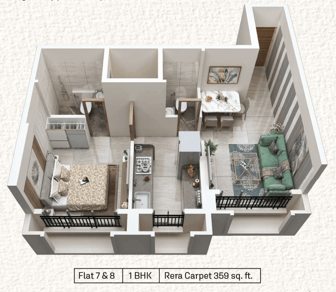 Unit plan - 359 sq.ft.