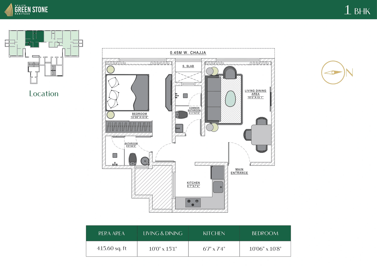 Unit plan - 415 sq.ft.