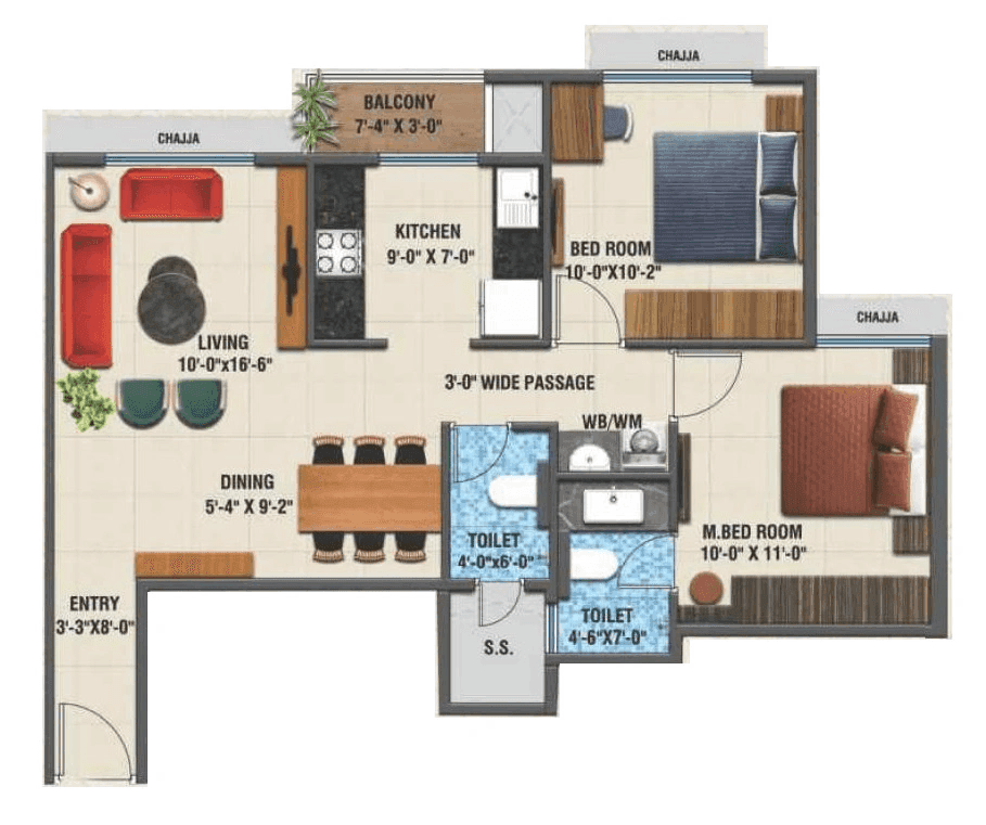 Unit plan - 656 sq.ft.