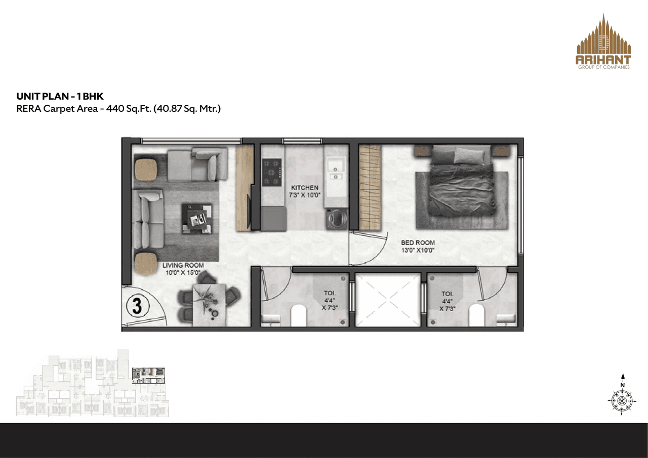 Unit plan - 440 sq.ft.