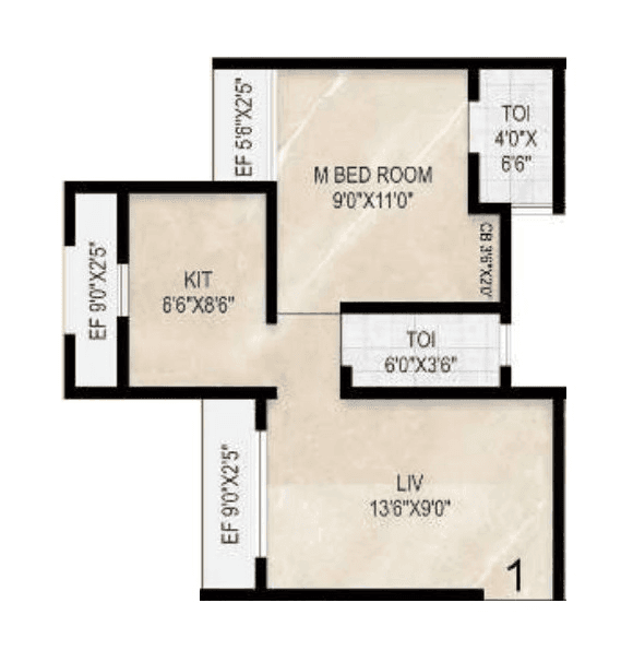 Unit plan - 401 sq.ft.