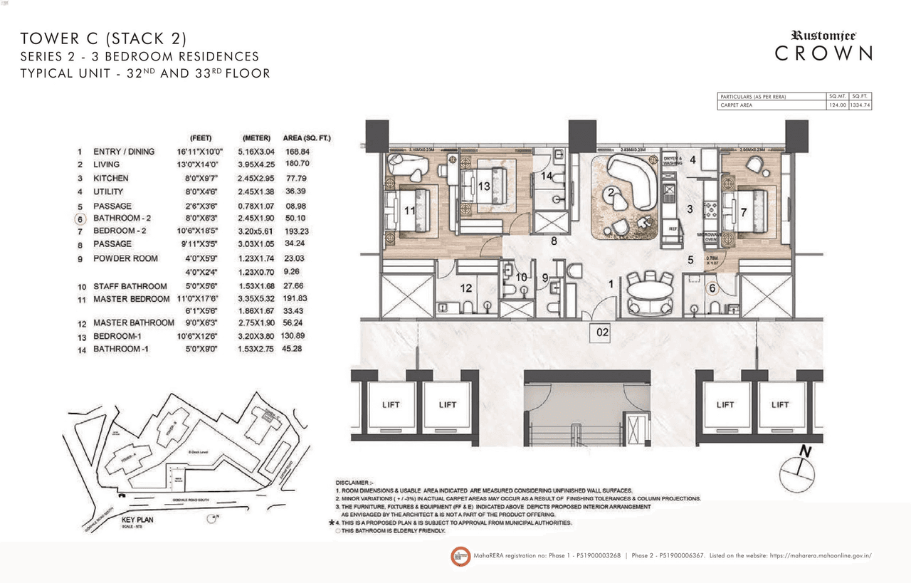 Unit plan - 1335 sq.ft.