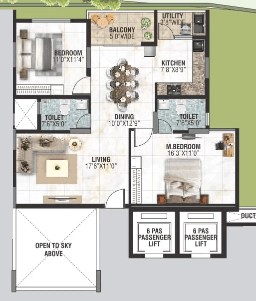 Unit plan - 880 sq.ft.