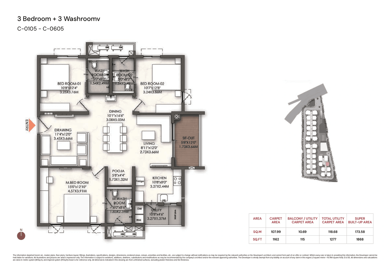 Unit plan - 1162 sq.ft.
