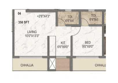 Unit plan - 356 sq.ft.