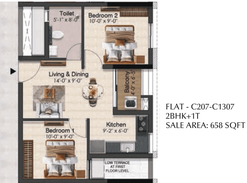 Unit plan - 427 sq.ft.