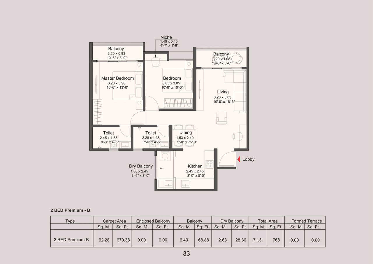 Unit plan - 768 sq.ft.