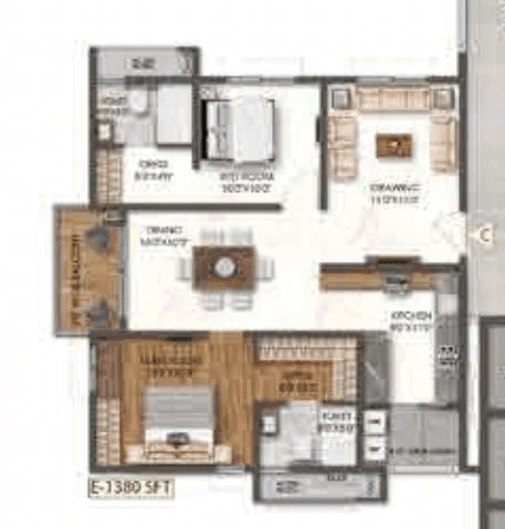 Unit plan - 883 sq.ft.