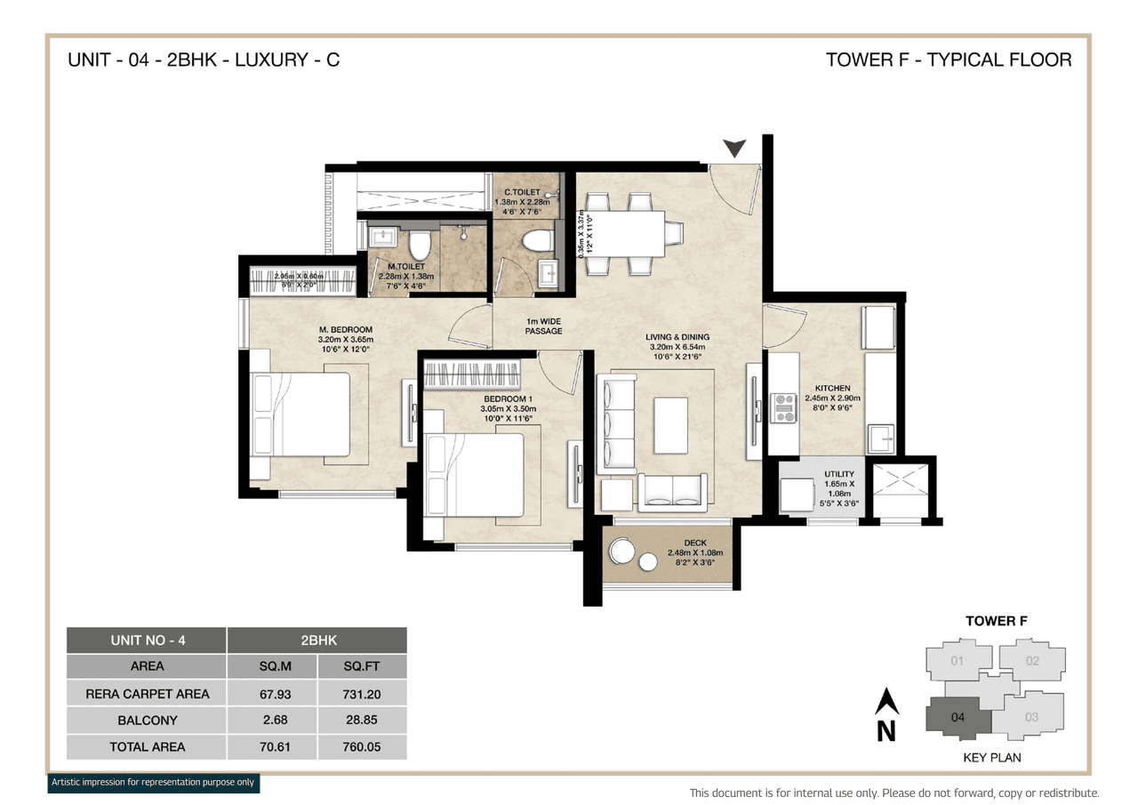 Unit plan - 761 sq.ft.