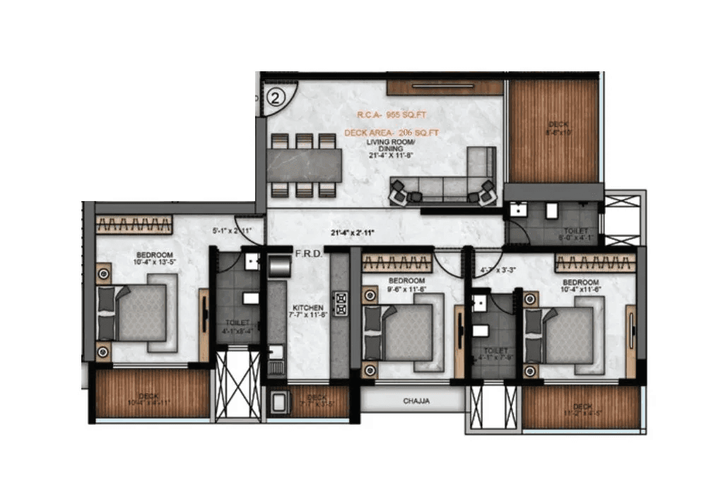 Unit plan - 1161 sq.ft.