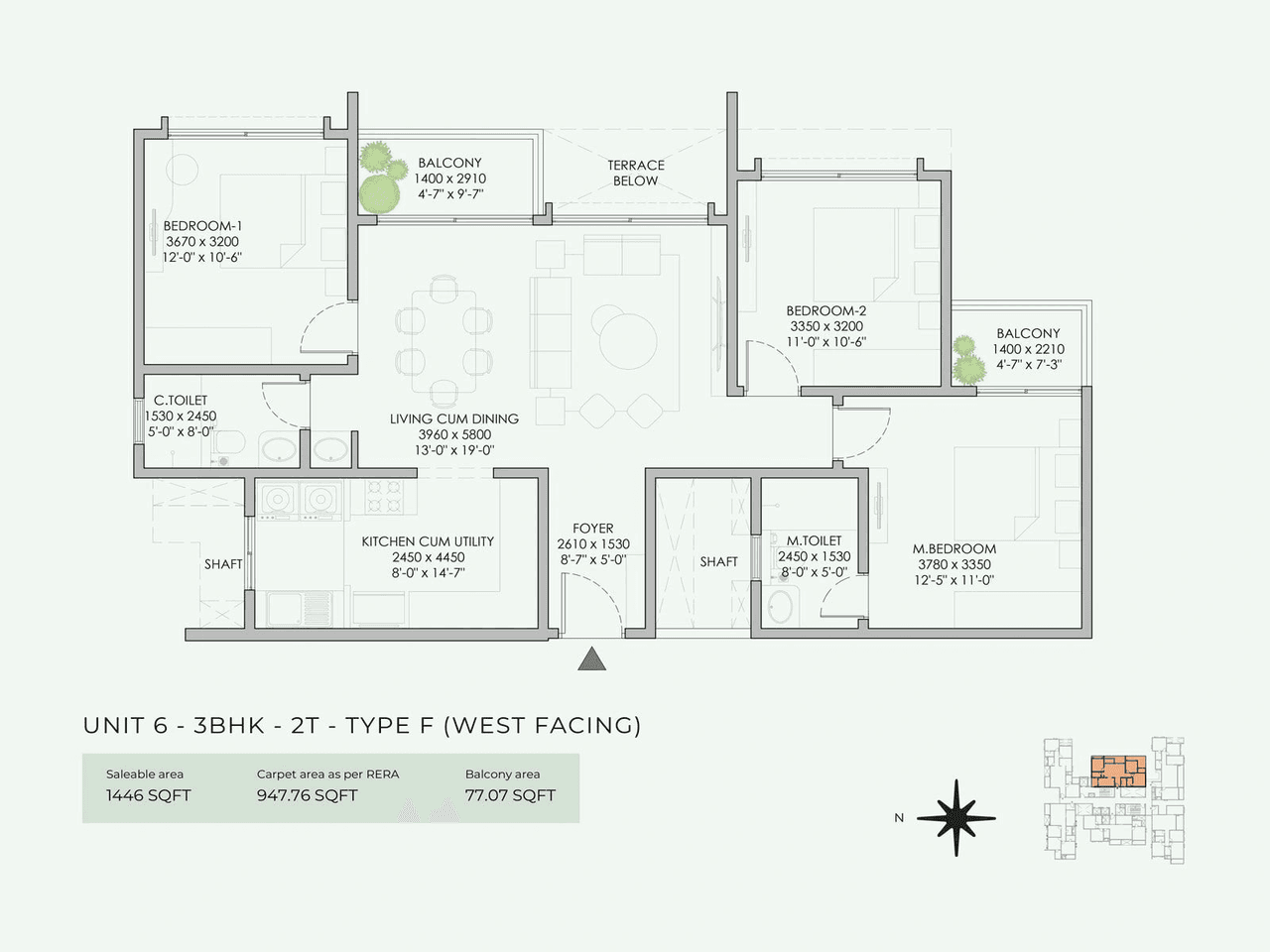 Unit plan - 1015 sq.ft.