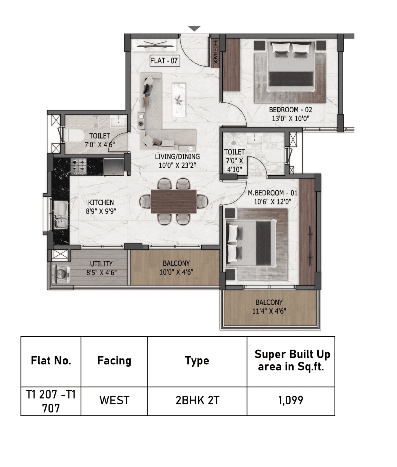 Unit plan - 791 sq.ft.
