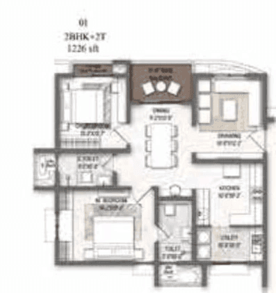 Unit plan - 822 sq.ft.