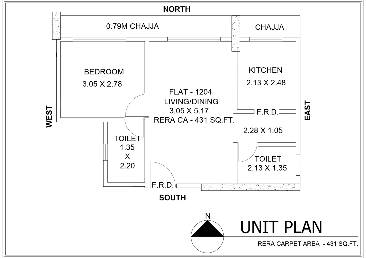Unit plan - 431 sq.ft.
