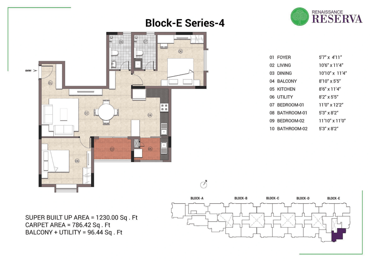Unit plan - 786 sq.ft.