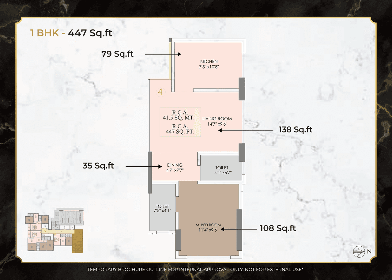 Unit plan - 447 sq.ft.
