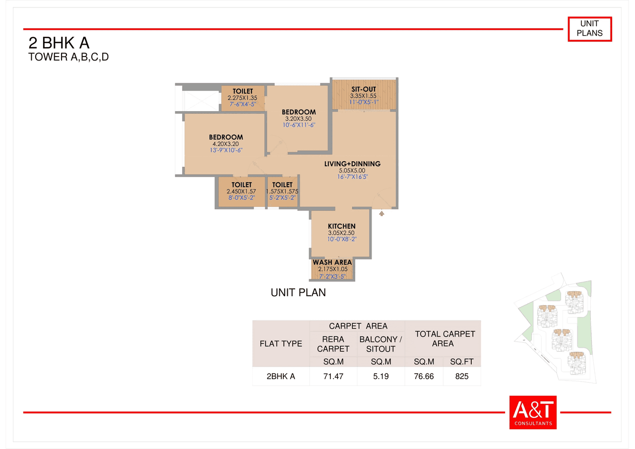 Unit plan - 825 sq.ft.