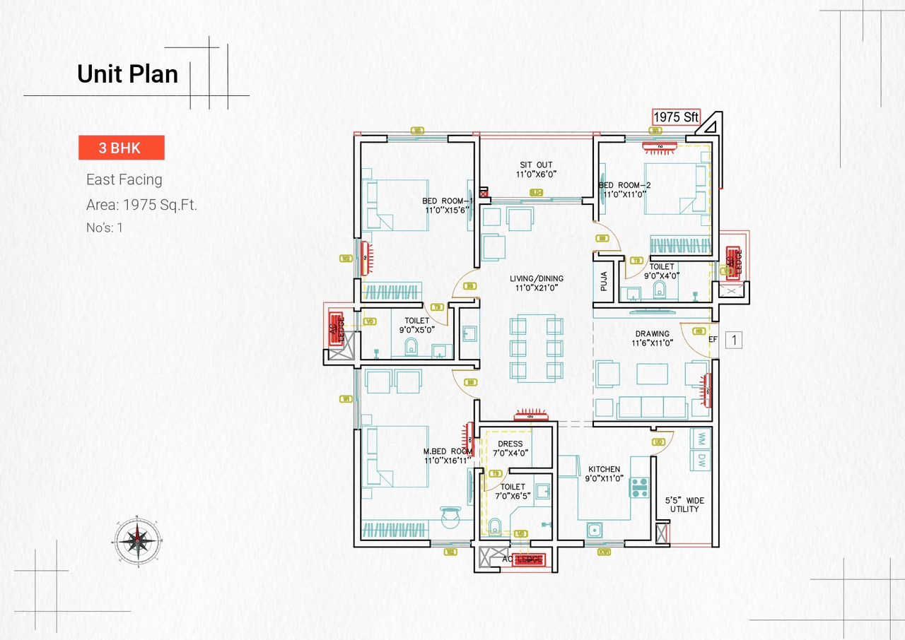 Unit plan - 1481 sq.ft.