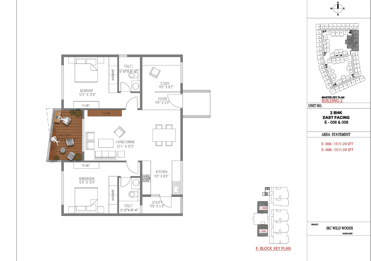 Unit plan - 1011 sq.ft.