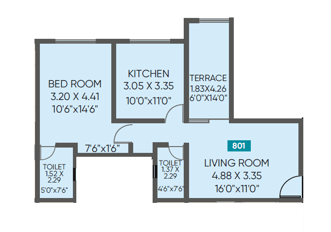 Unit plan - 662 sq.ft.