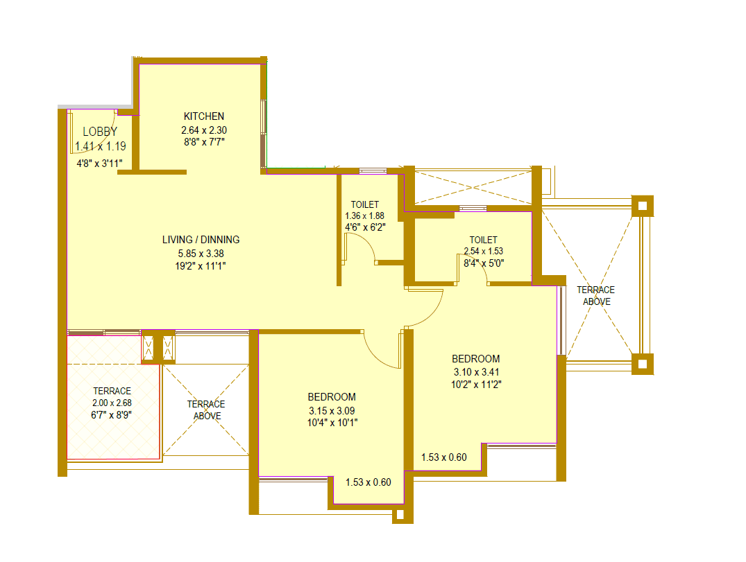 Unit plan - 730 sq.ft.
