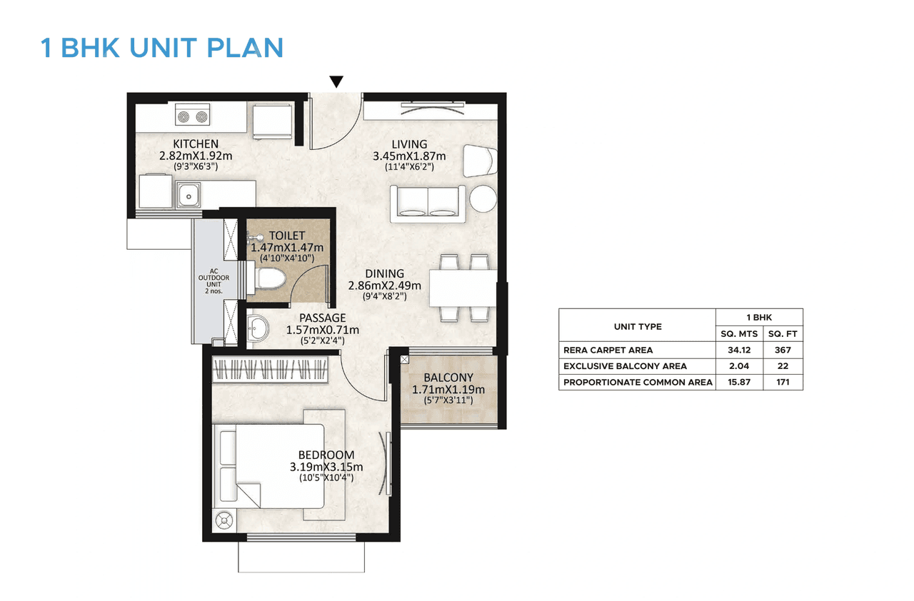 Unit plan - 367 sq.ft.