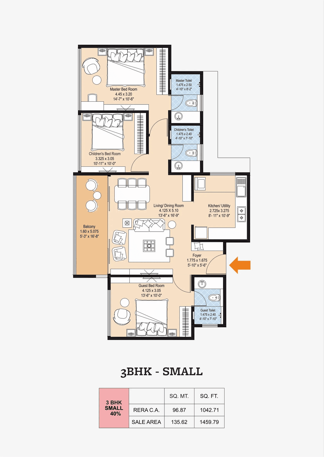 Unit plan - 1042 sq.ft.