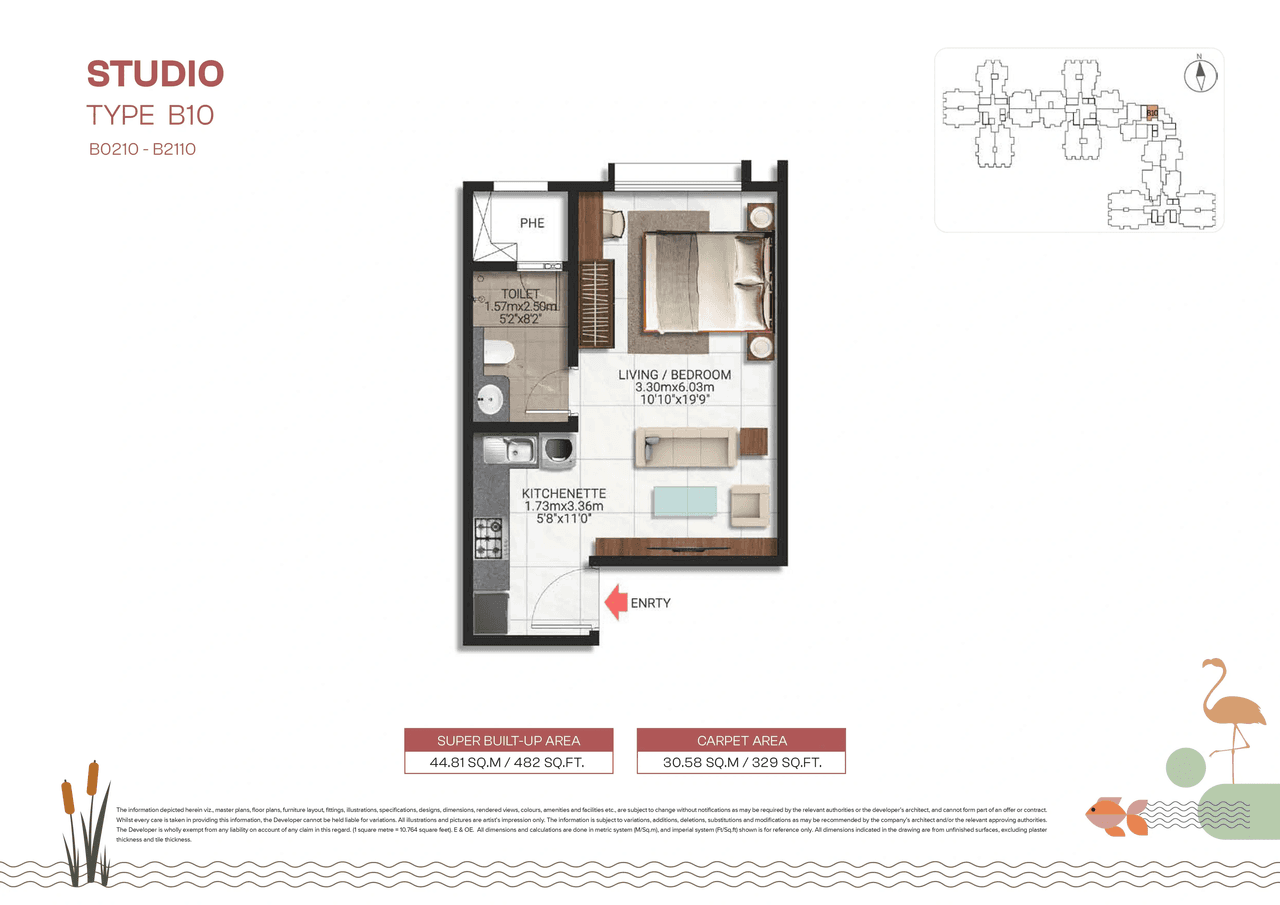 Unit plan - 329 sq.ft.