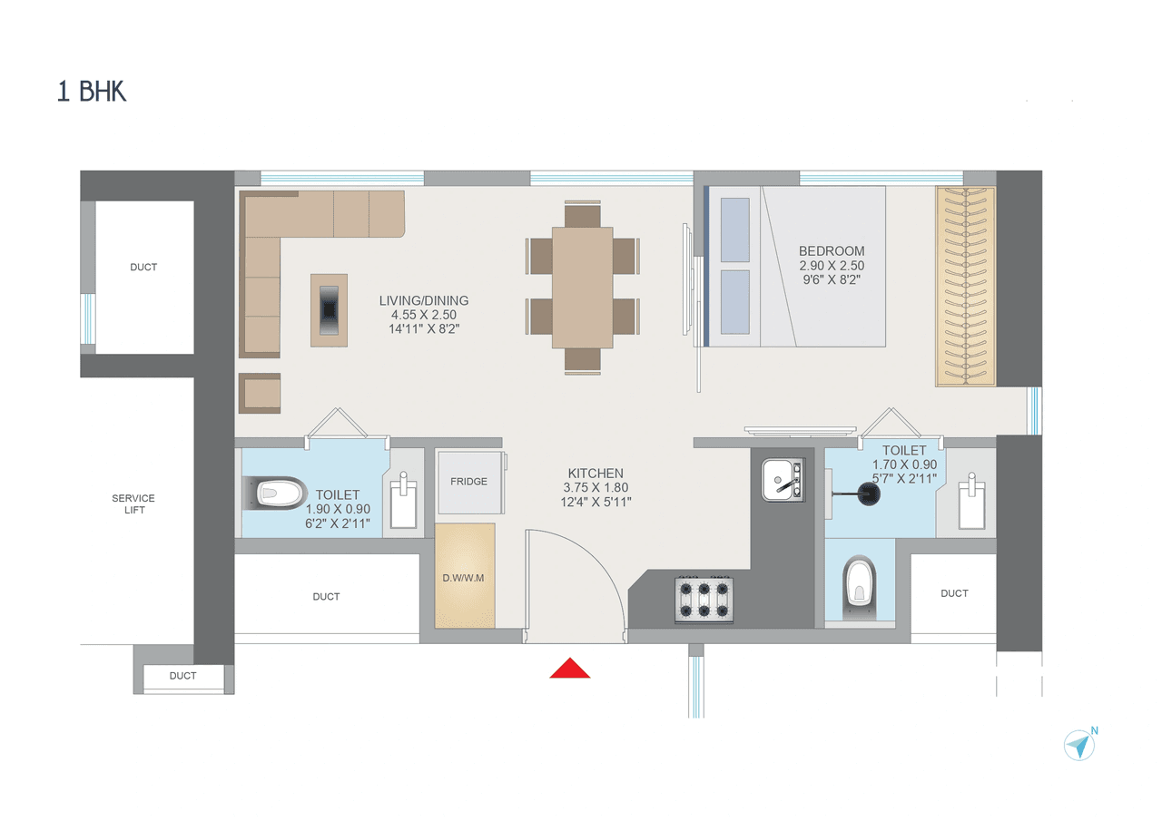 Unit plan - 330 sq.ft.