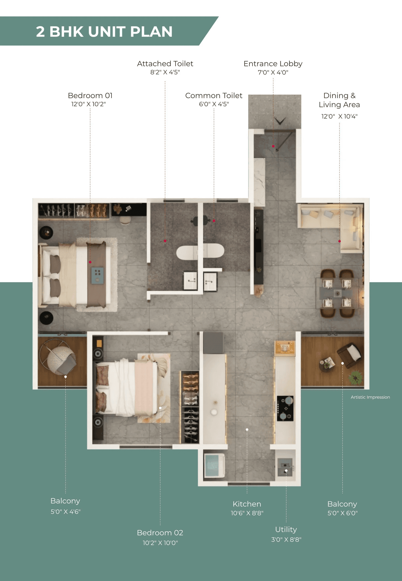 Unit plan - 687 sq.ft.