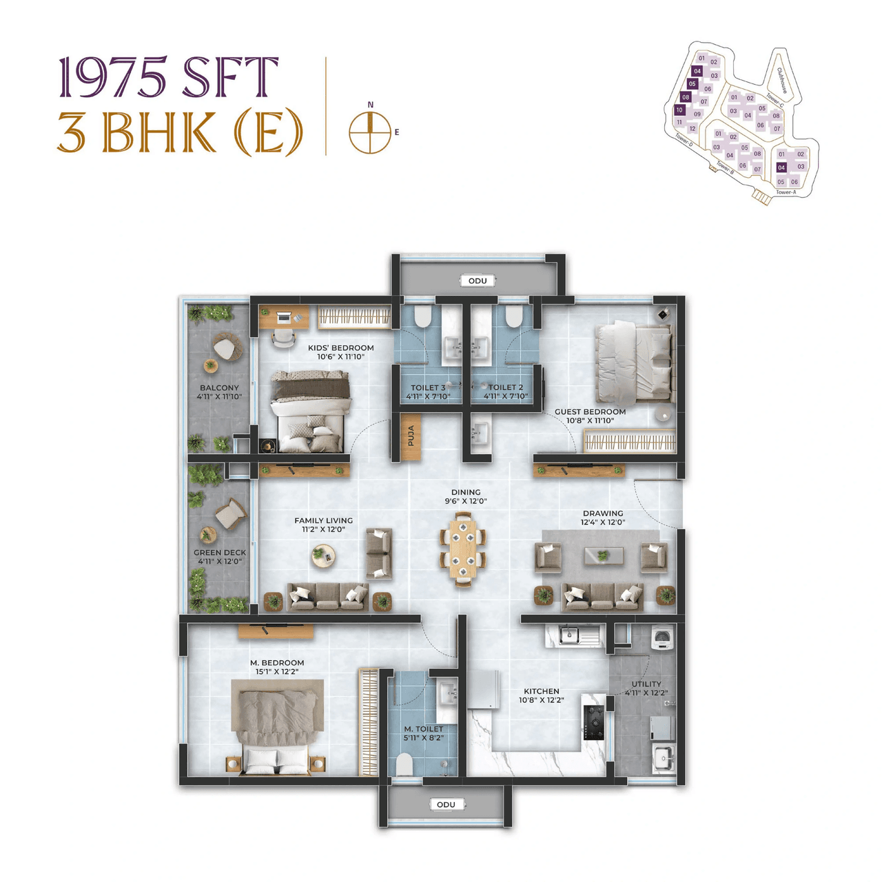 Unit plan - 1293 sq.ft.