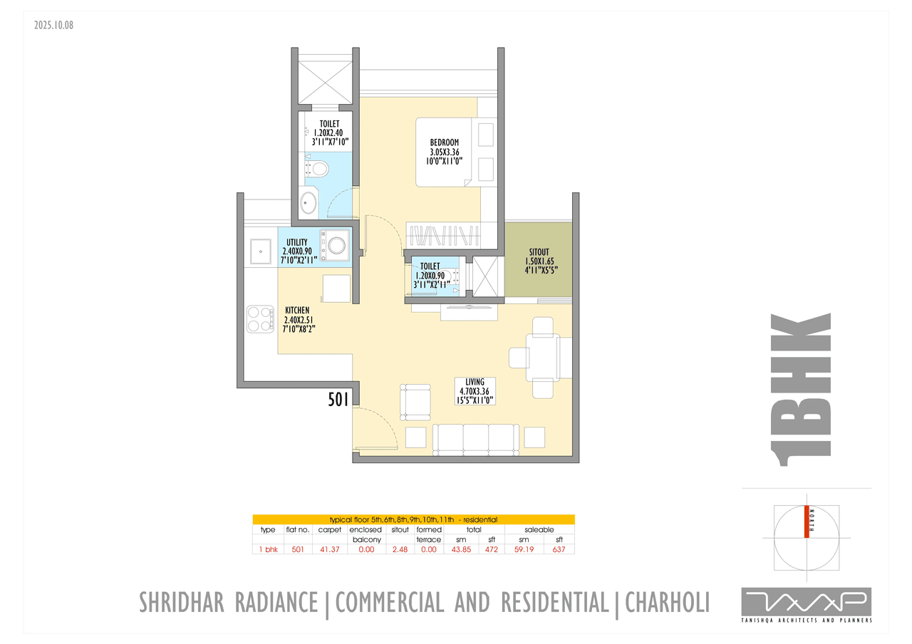 Unit plan - 472 sq.ft.