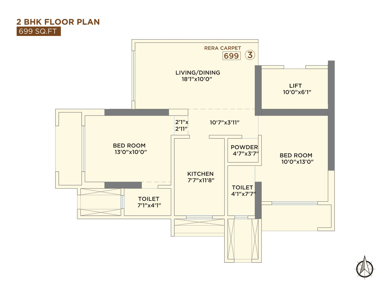 Unit plan - 699 sq.ft.