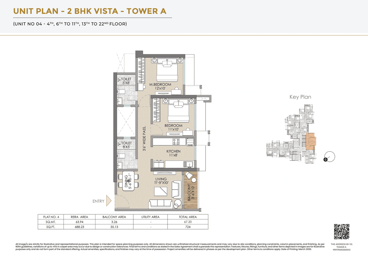 Unit plan - 724 sq.ft.