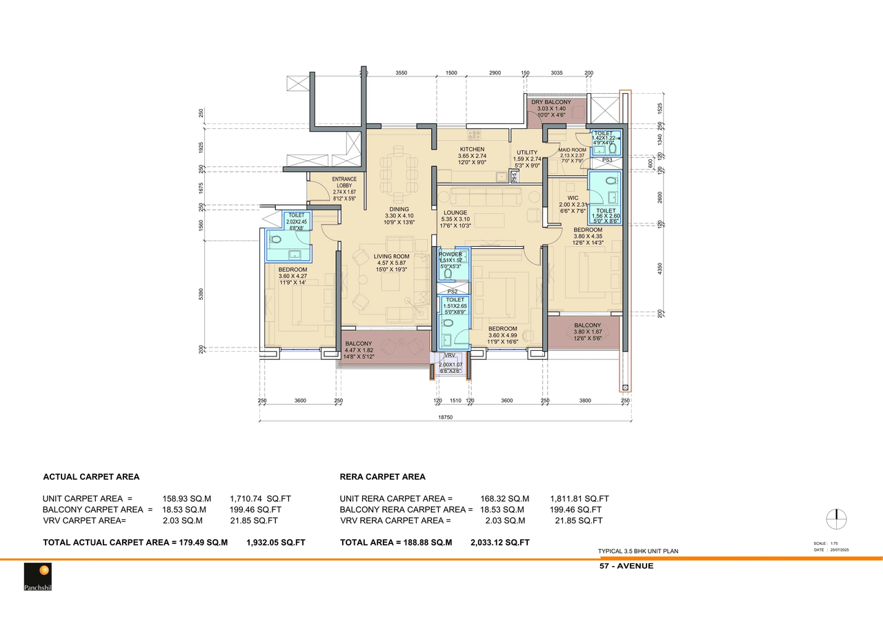 Unit plan - 2033 sq.ft.