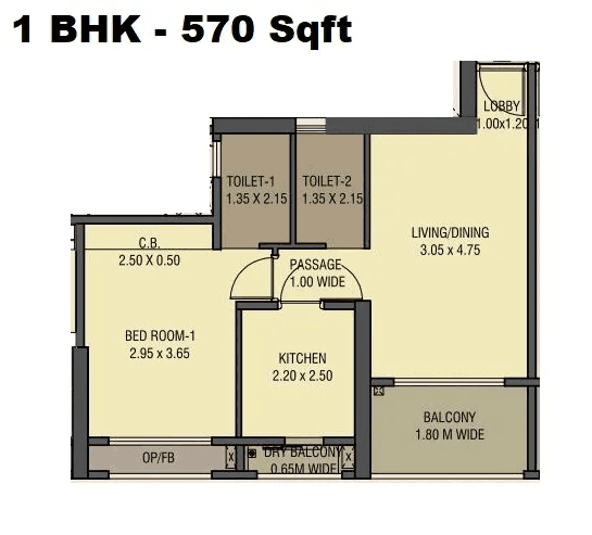 Unit plan - 570 sq.ft.