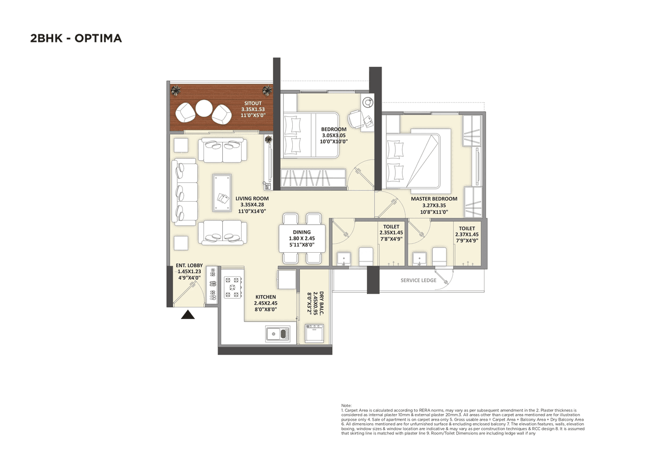 Unit plan - 710 sq.ft.