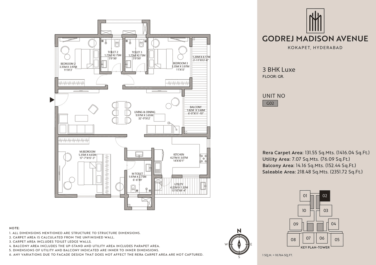 Unit plan - 1416 sq.ft.