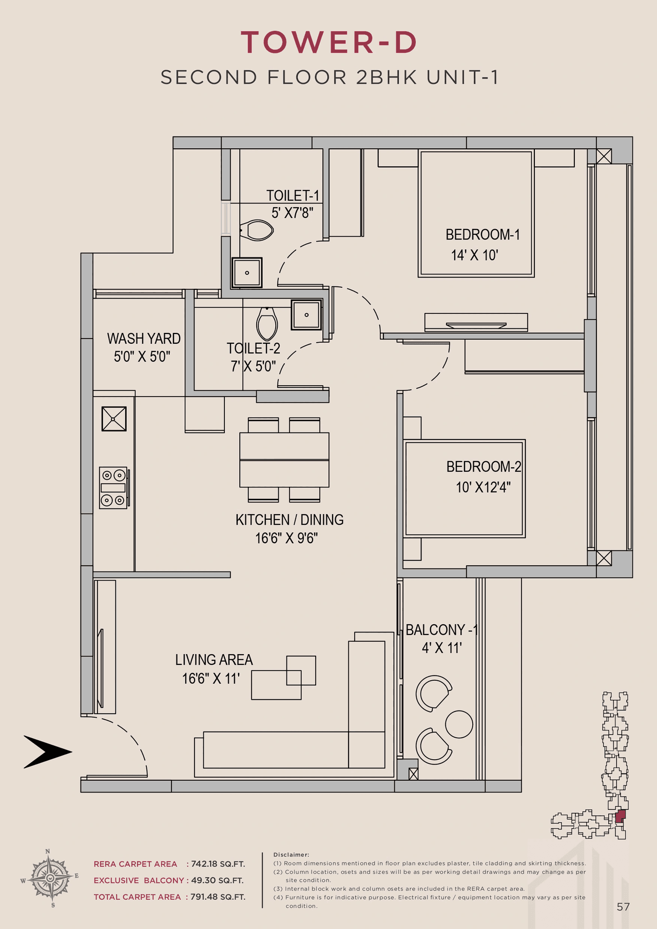 Unit plan - 791 sq.ft.