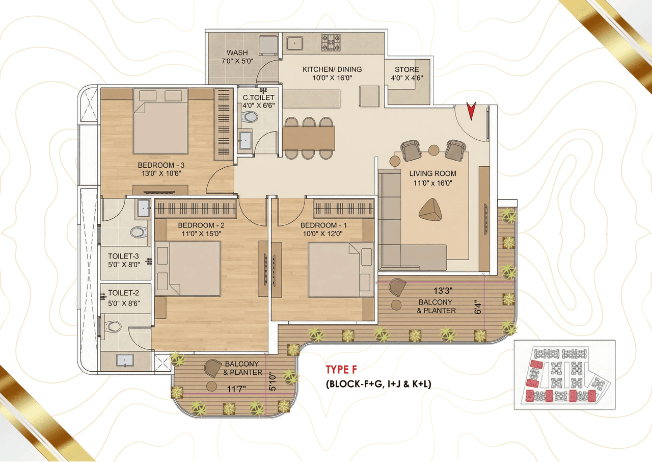 Unit plan - 1148 sq.ft.